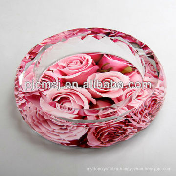 2015 роскошные высокое качество кристалл ashtry с розовые розы для бизнес подарок и украшения комнаты 